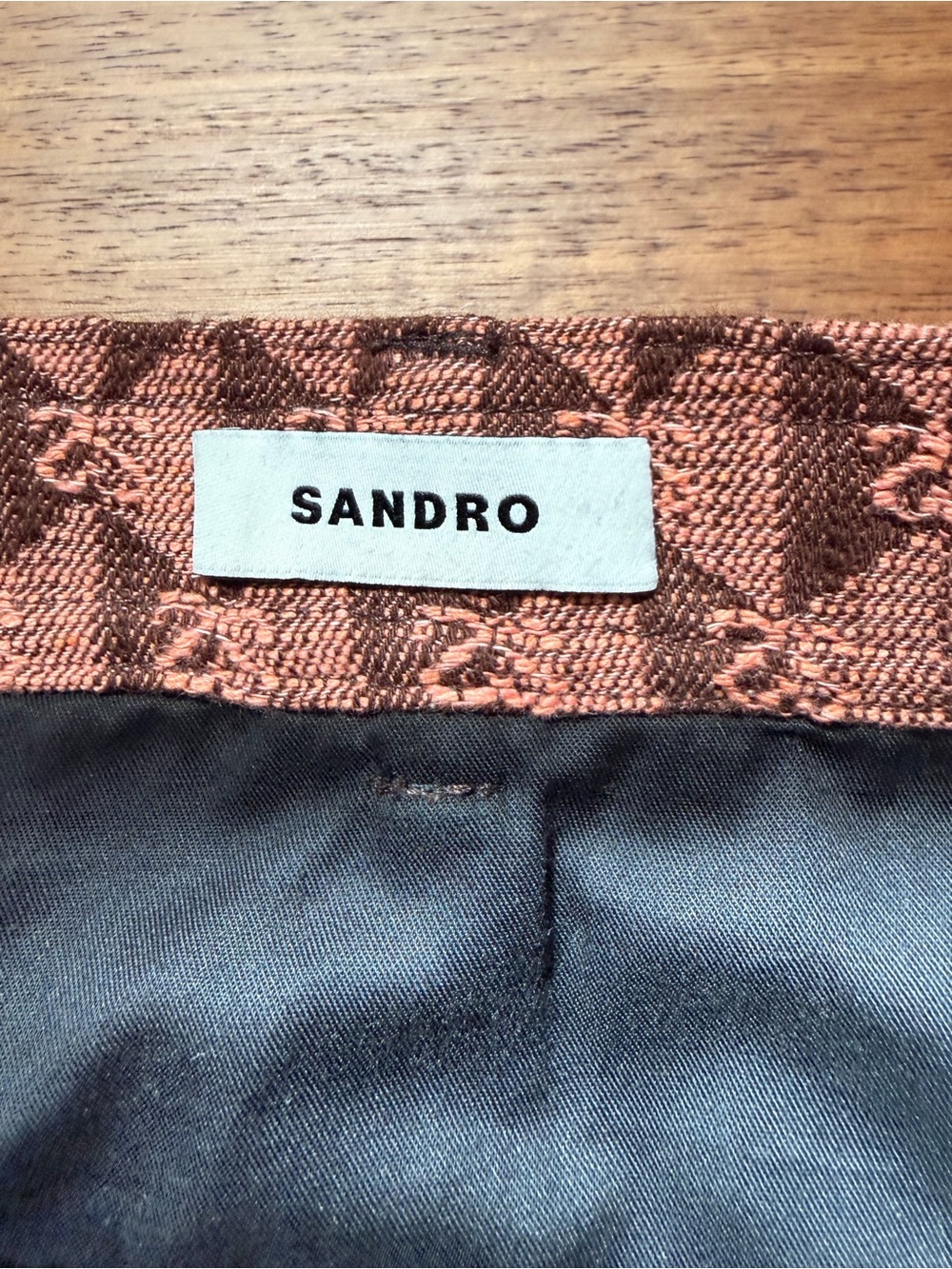 Sandro Rust Houndstooth Ruffle Mini Skirt - Picture 7 of 8